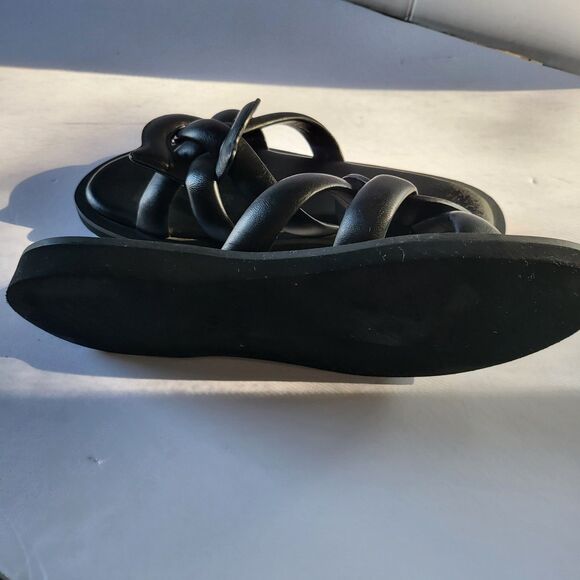 COACH C8983 Georgie Black Leather Plush Open Toe Sandals Shoes 7.5 US - Picture 2 of 4
